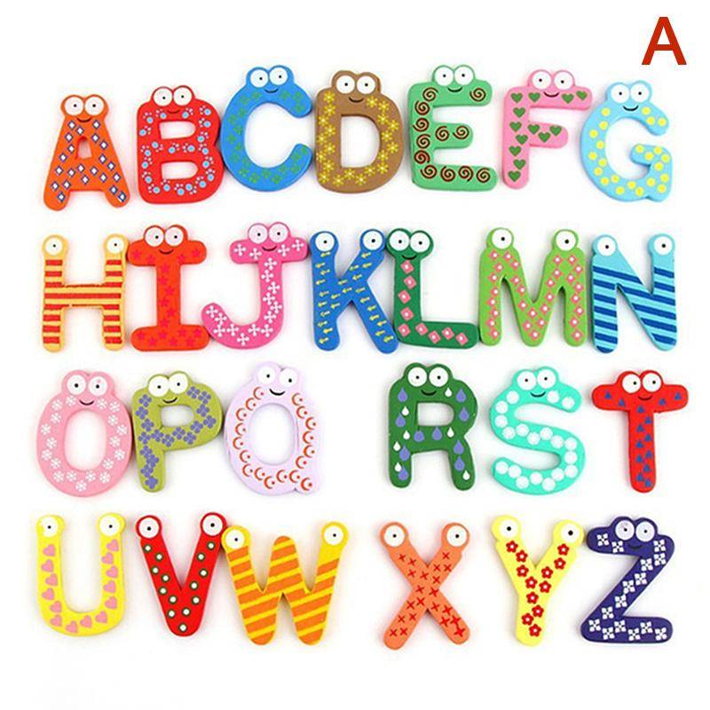 1Set Magnetische Lernen Alphabet Buchstaben Kühlschrank Magnete Kühlschrank Aufkleber Holz Pädagogisches Kinder Spielzeug Für Kinder A von Joom DACH