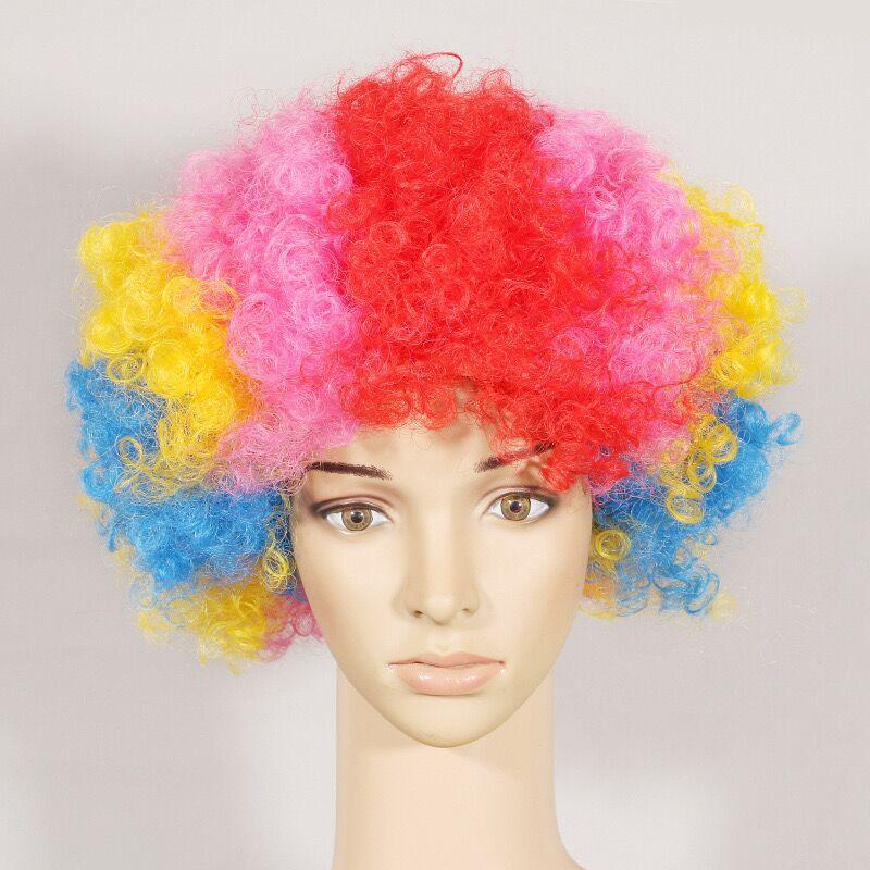 1pc Afro Circus Fancy Haar Perücken Fans Caps Kostüm Party Perücke Weihnachten Decor Liefert Cosplay Kopfschmuck für Kinder Erwachsene bunt von Joom DACH
