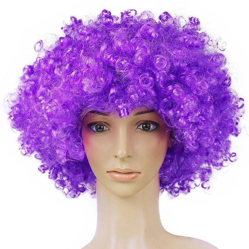 1pc Afro Circus Fancy Haar Perücken Fans Caps Kostüm Party Perücke Weihnachten Decor Liefert Cosplay Kopfschmuck für Kinder Erwachsene violett von Joom DACH