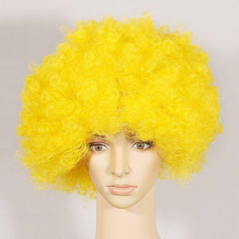 1pc Afro Circus Fancy Haar Perücken Fans Caps Kostüm Party Perücke Weihnachten Decor Liefert Cosplay Kopfschmuck für Kinder Erwachsene gelb von Joom DACH