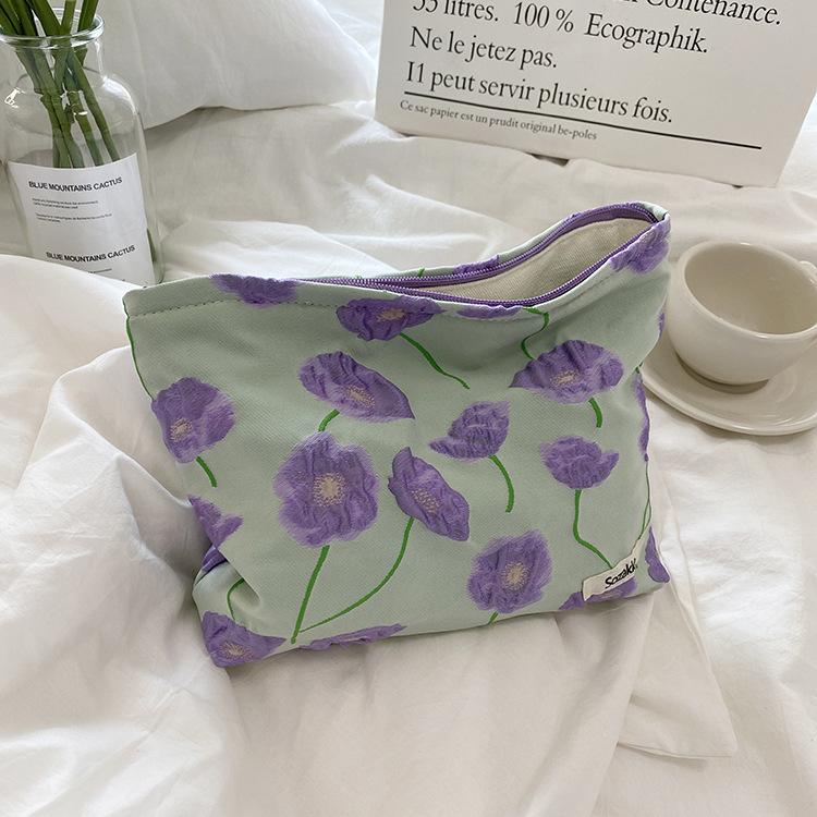 1pc Mode Relief Blumen Druck Kosmetik Tasche Leinwand Waschen Tasche Große Kapazität Frauen Reisen Kosmetik Tasche Make-Up Lagerung taschen 25*18*5cm von Joom DACH