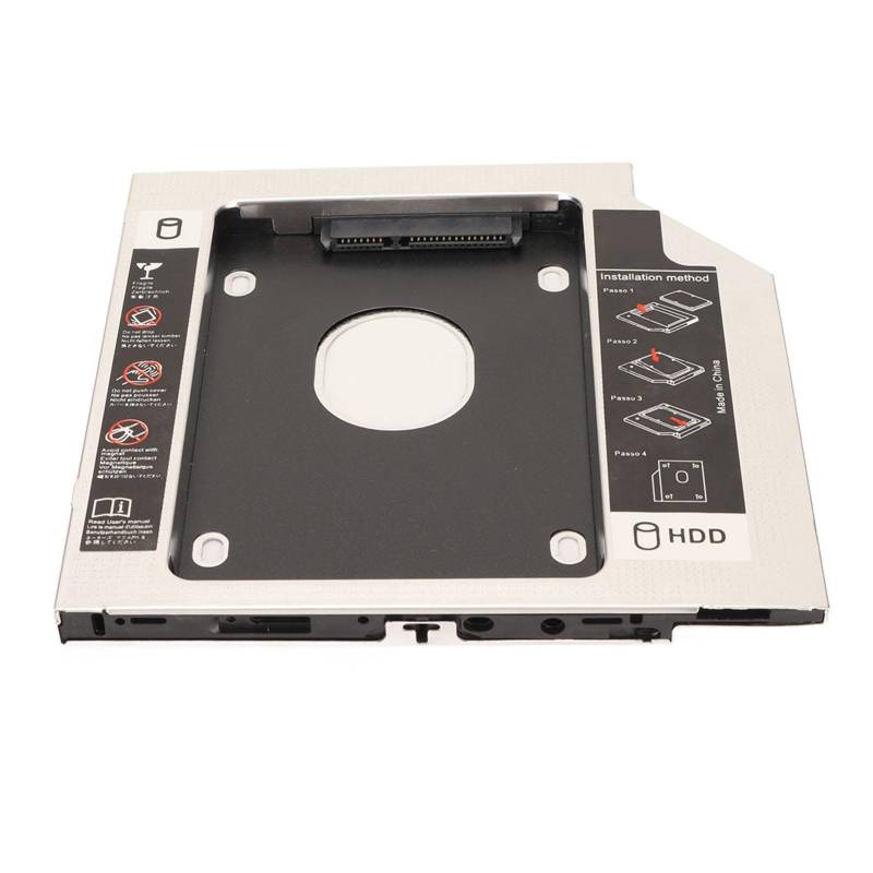 2,5-Zoll-Festplatten-Caddy, 9,5 mm, 2. SDD-HDD-Caddy-Fach, Universaladapter für Laptop, CD, DVD-ROM, optisch von Joom DACH