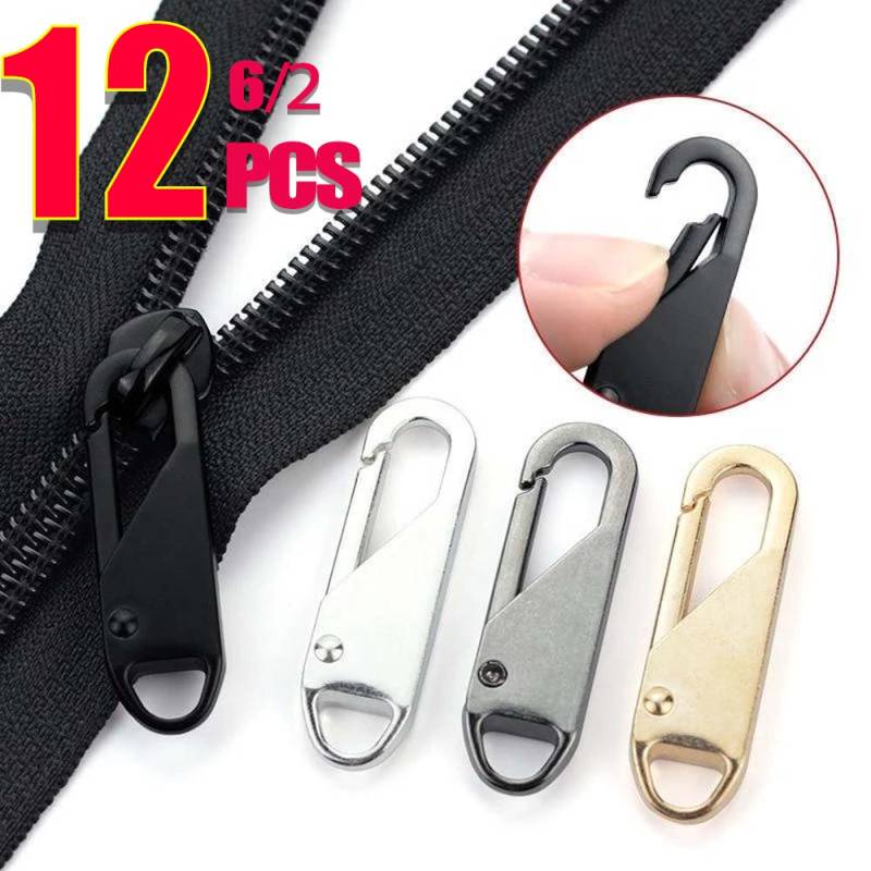 2/6/12pc Zipper Slider Puller Instant Zipper Reparatur Kit Ersatz Für Gebrochene Schnalle Reisetasche Koffer reißverschluss Kopf DIY Nähen Handwerk 2pc von Joom DACH