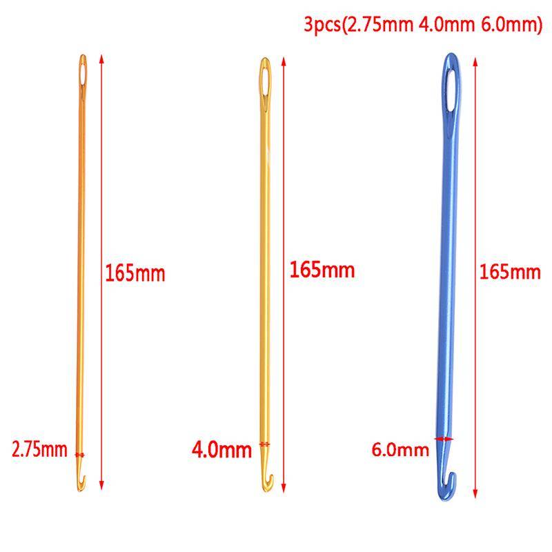 2,75/4,0/6,0 mm afghanische tunesische Aluminium-Häkelnadel zum Selberstricken und Nähen 1set von Joom DACH