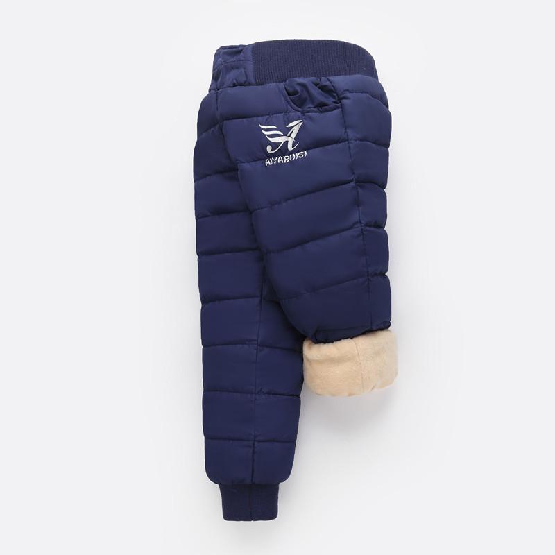 2–12 Jahre alte Winter-Kinder-Daunen-Baumwollhose, Jungen und Mädchen, verdickte wasserdichte Hose, warme Kinder-Hose, Skihose 110 navy blau von Joom DACH