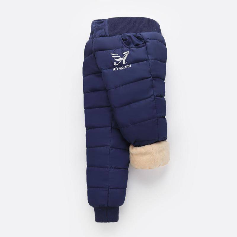 2–12 Jahre alte Winter-Kinder-Daunen-Baumwollhose, Jungen und Mädchen, verdickte wasserdichte Hose, warme Kinder-Hose, Skihose 110 navy blau von Joom DACH