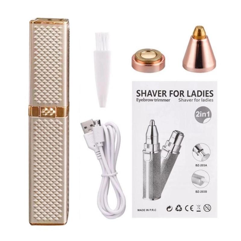 2 IN 1 elektrischer Augenbrauentrimmer, USB wiederaufladbar, Körper- und Gesichtshaarentfernung, Lippenstiftform, Mini-Epilierer für Frauen, bunter Sternenhimmel von Joom DACH