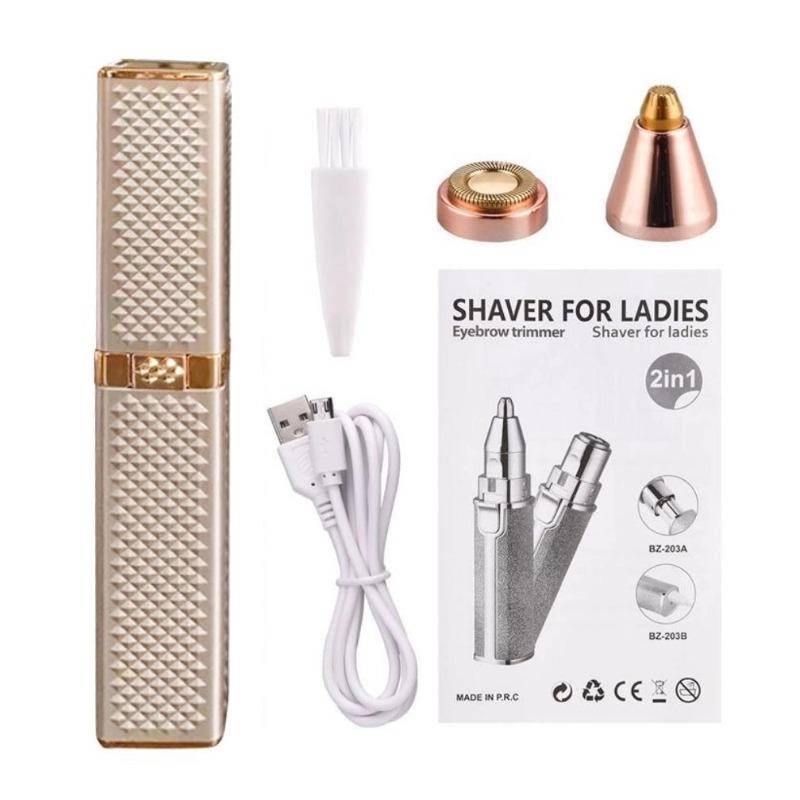 2 IN 1 elektrischer Augenbrauentrimmer, USB wiederaufladbar, Körper- und Gesichtshaarentfernung, Lippenstiftform, Mini-Epilierer für Frauen, bunter Sternenhimmel von Joom DACH