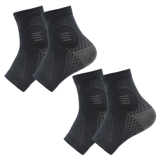 2 Paar Neuropathie-Socken, atmungsaktiv, für Männer und Frauen, Schmerzlinderung, Fußkompressionsmanschette, Zehenlose Arthritis, Knöchelschutz, Stützstrebe L schwarz von Joom DACH