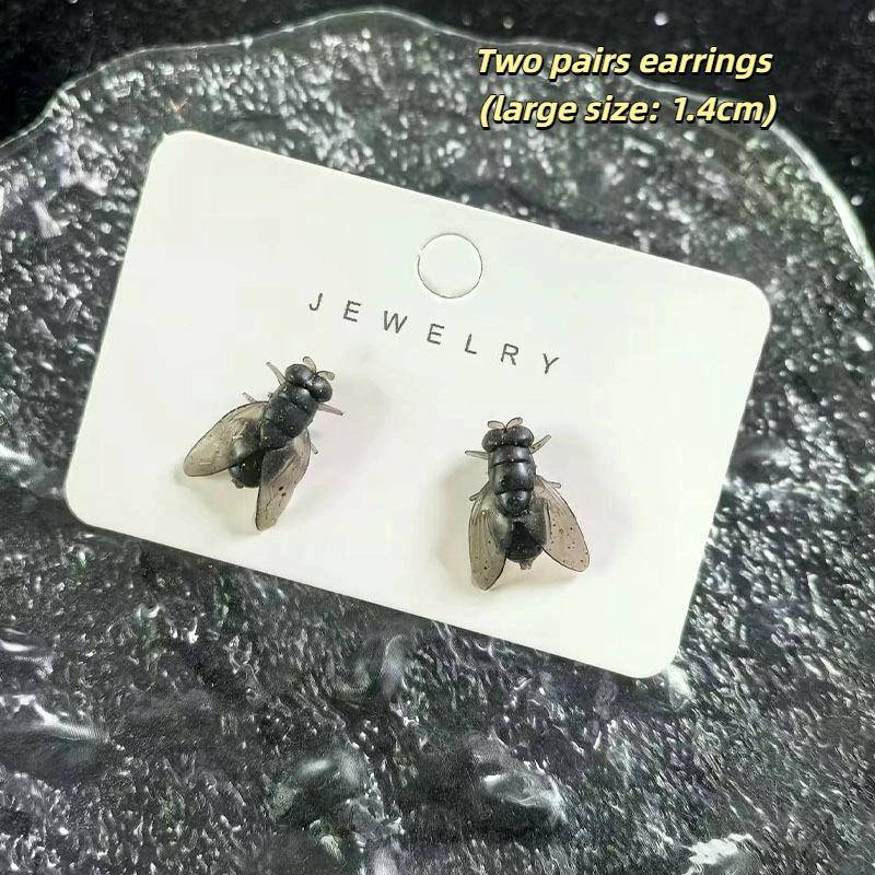 2 Paar Personalisierte Kreative Mini Simulierte Fliegen Ohrringe Für Männer Frauen Lustig Abstrakt Nischen Schmuck Zubehör Paar Geschenk von Joom DACH