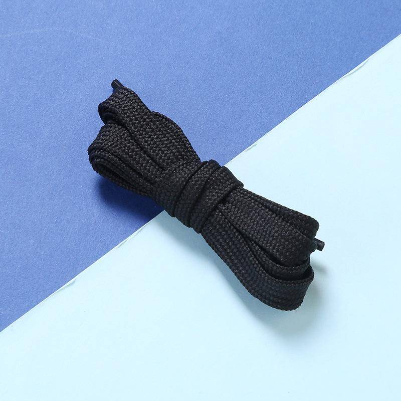 2 Paare/Set Herren Damen Flache Schnürsenkel Polyester Freizeitschuhe Sneaker Weißfarbig Outdoor Einfarbig Schnürsenkel Seil Zubehör 100cm schwarz von Joom DACH