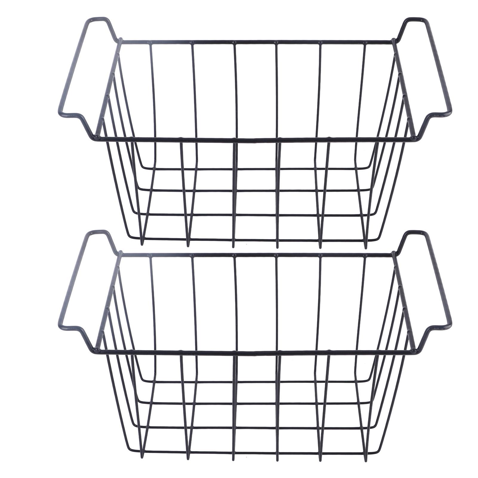 2 Pcs Gefrierschrank Draht Lagerung Korb PE Beschichtet Hängen Rack Organizer Bin Schwarz für Kühlschrank L 39cm X W 20cm X H 20cm von Joom DACH