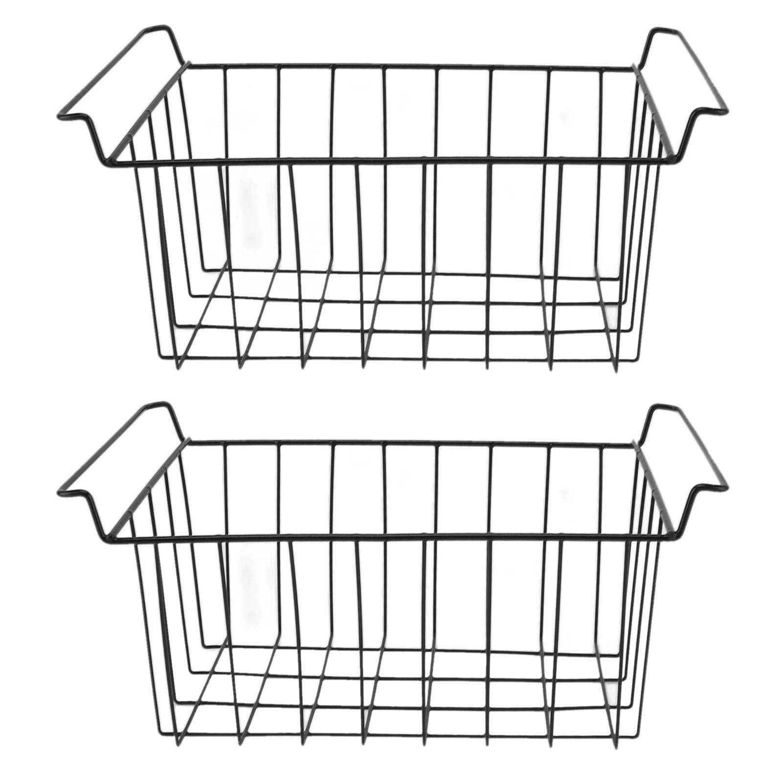 2 Pcs Gefrierschrank Draht Lagerung Korb PE Beschichtet Hängen Rack Organizer Bin Schwarz für Kühlschrank L 42.5cm X W 24.5cm X H 20cm von Joom DACH