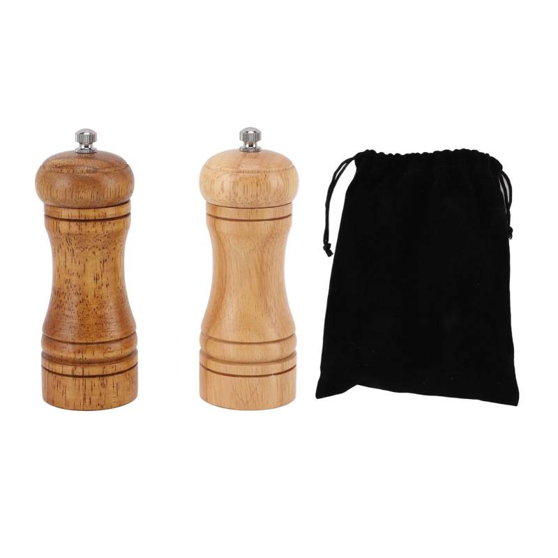 2 STÜCK Holz Pfeffermühle Einstellbare Mahlstärke Effizientes Mahlen Pfeffermühlen Streuer für Küche L von Joom DACH