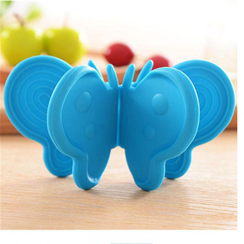 2 STÜCKE Küche Geschirr Silikon Ofen Wärmeisolierte Finger Handschuh Mitt Niedlich Kochen Mikrowelle Rutschfeste Greifer Topflappen blau von Joom DACH