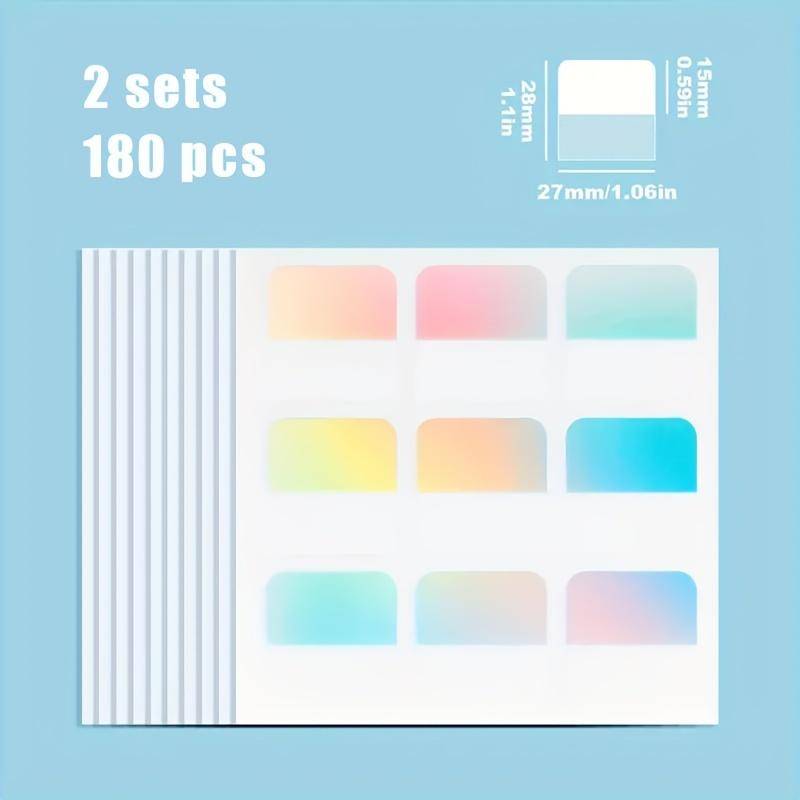 2 Sets mit Cartoon-Indexaufklebern, Haftnotizen, Etiketten mit allmählicher Farbänderung, Haftnotizen mit Sternen, transparente Haftnotizen medium von Joom DACH