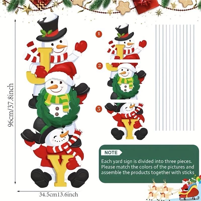 2 Stück/Set, Große Schneemann Weihnachtsdekoration, Schilder für Außenhof & Garten, Kein Strom erforderlich, Langlebiger Kunststoff, Neue Weihnachts-Bodenschilder Pack of 2 bunt von Joom DACH