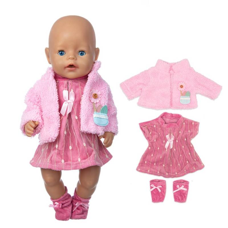2 Stück/Set Anzug+Schuhe Puppen Outfit Für 43cm Babypuppe Niedliche Strampler 17 Zoll Puppenkleidung Puppenzubehör. von Joom DACH
