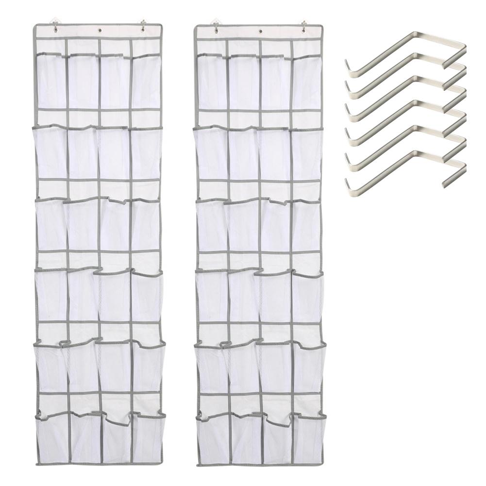 2 Stück 24 große Netztaschen Aufbewahrungstasche hinter der Tür Schuh-Organizer über der Tür Schuhregal Schuh 2PCS weiß von Joom DACH