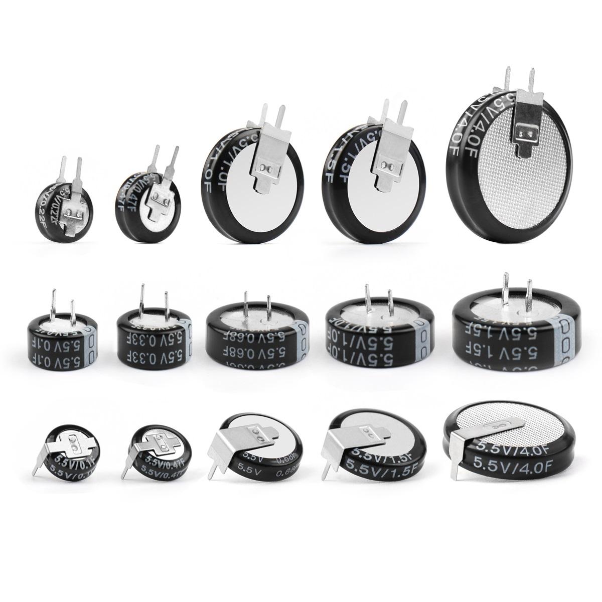 2 Stück 5,5 V Superkondensator 0,1 F 0,22 F 0,33 F 0,47 F 0,68 F 1 F 1,5 F 4,0 F Super-Farad-Kondensator H-Typ V-Typ C-Typ Knopf-Superkondensator V-Type 1.0F von Joom DACH