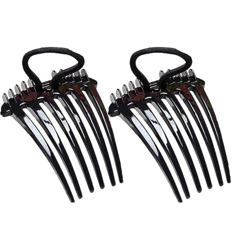 2 Stück Bandettenkamm mit Gummiband | Pferdeschwanz Bump it up Volumeneinsätze Kämme Flauschiger Haarkamm | Haarstyling-Werkzeuge mit elastischem Gummiband 2pcs schwarz von Joom DACH