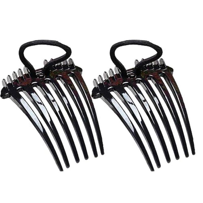 2 Stück Bandettenkamm mit Gummiband | Pferdeschwanz Bump it up Volumeneinsätze Kämme Flauschiger Haarkamm | Haarstyling-Werkzeuge mit elastischem Gummiband 2pcs schwarz von Joom DACH