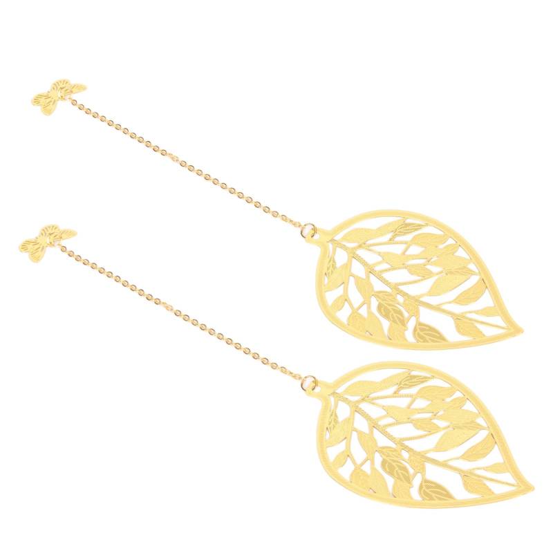 2 Stück Blattader Lesezeichen Leichtes Metallblatt Lesezeichen Hohl Ausgezeichnetes Lesezeichen für Leser von Joom DACH