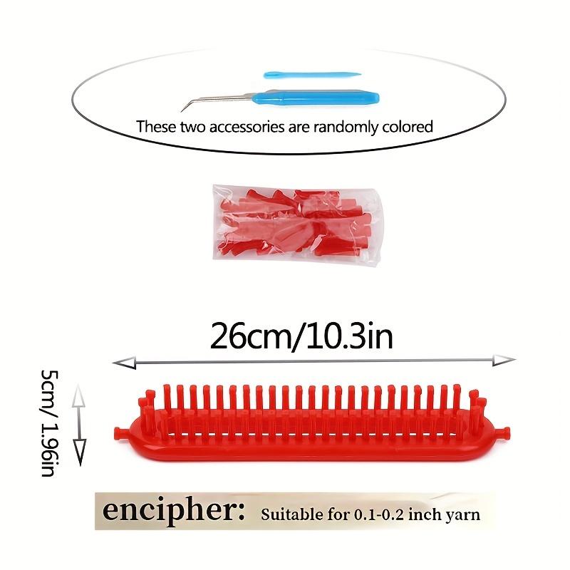 2 Stück DIY Strickwebstuhl-Set mit Häkelnadel - Handgefertigtes Handwerk Webwerkzeuge für Decken, Schals, Hüte & Schals - Rot/Gelb, Webwebstuhl-Garn 1pc von Joom DACH