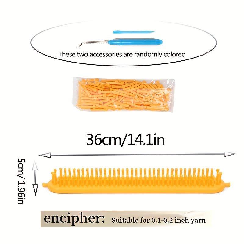 2 Stück DIY Strickwebstuhl-Set mit Häkelnadel - Handgefertigtes Handwerk Webwerkzeuge für Decken, Schals, Hüte & Schals - Rot/Gelb, Webwebstuhl-Garn 1pc von Joom DACH