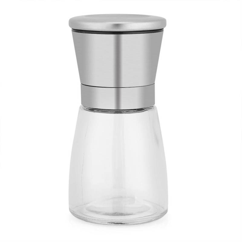 2 Stück Edelstahl-Küchensalz- und Pfeffermühle, verstellbarer Keramikrotor von Joom DACH