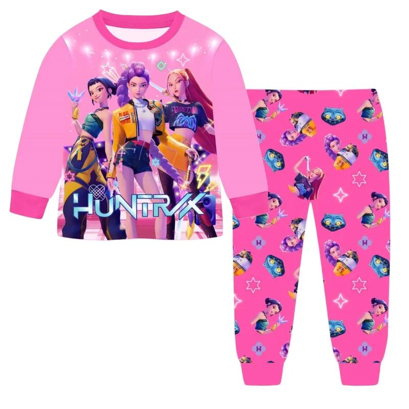 2 Stück Film K-Pops Dämonenjäger Kawaii Pyjama Set Mädchen Cosplay Nachtwäsche Anime Langarm Oberteile+Hose Fans Halloween Geschenk 100cm von Joom DACH