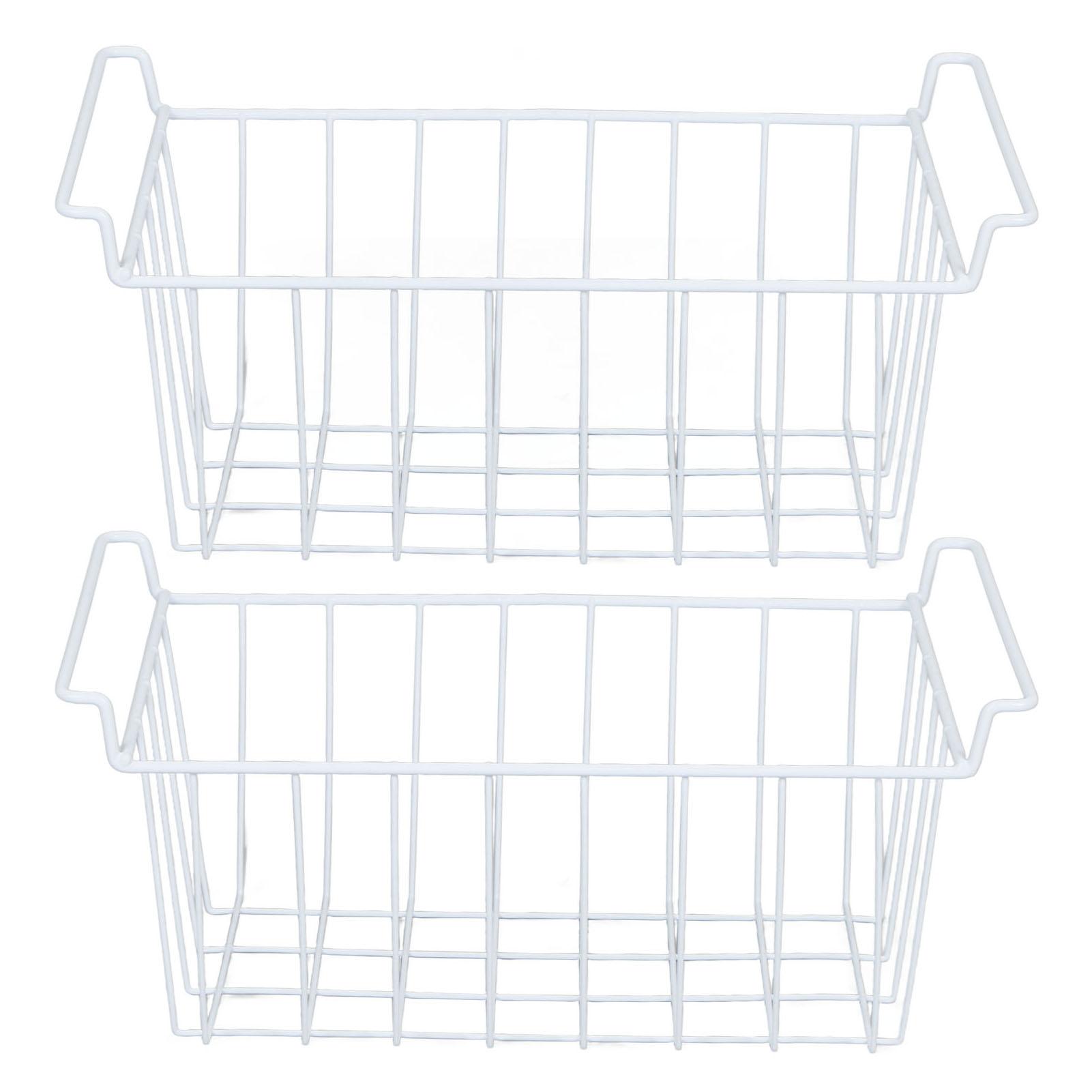 2 Stück Gefrierdraht-Aufbewahrungskorb, Organizer, Metallregal zum Aufhängen mit PE-Beschichtung, L 45 cm x B 24,5 cm L 45cm X W 24.5cm X H 20cm von Joom DACH