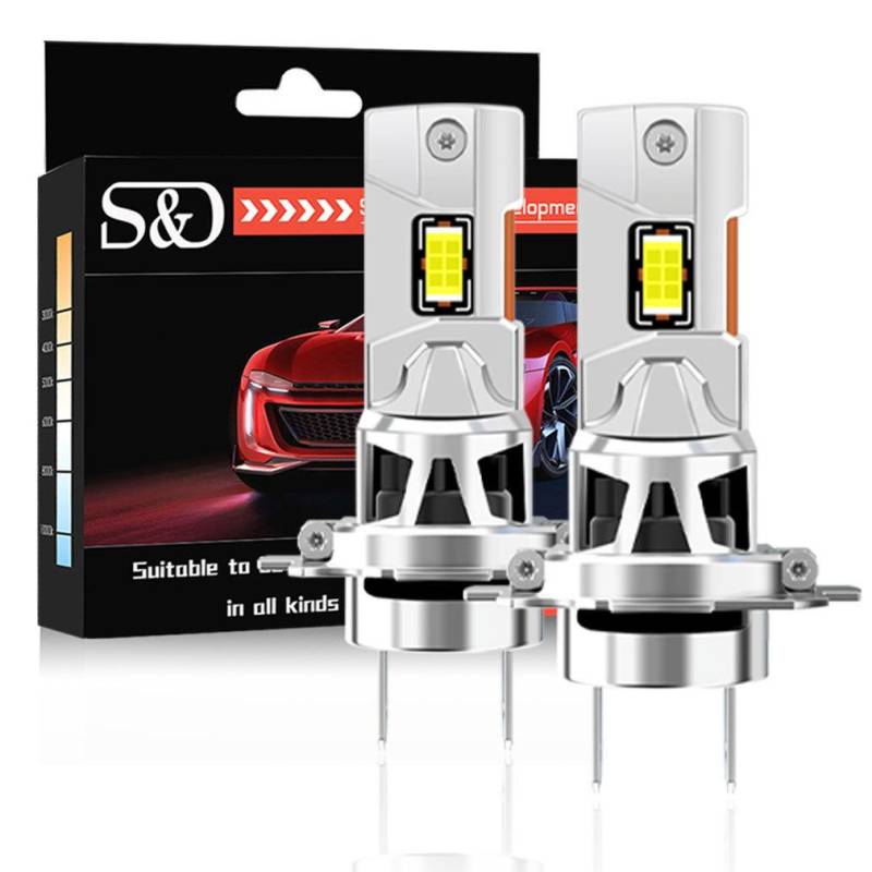 2 Stück H7 Auto LED Scheinwerfer Canbus Kein Fehler Auto Nebelscheinwerfer Fernlicht Abblendlicht H4 H11 12V 6500K Kabellos 1:1 Größe LED-Lampen mit Lüfterkühlung Plug and Play H7 von Joom DACH