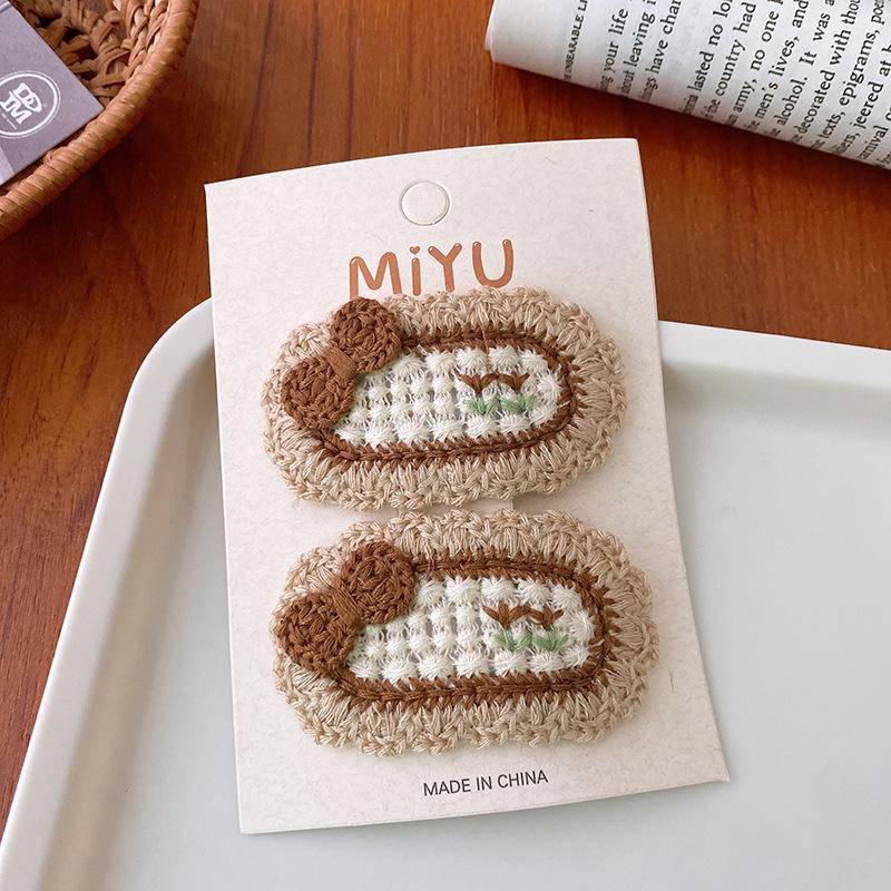 2 Stück Haarspangen für Babys und Mädchen, Kawaii-Bären-Stern-Haarspangen für Kinder, Baby-Haarspangen, Mini-weiche Winter-Accessoires für Kinder 7*4cm von Joom DACH