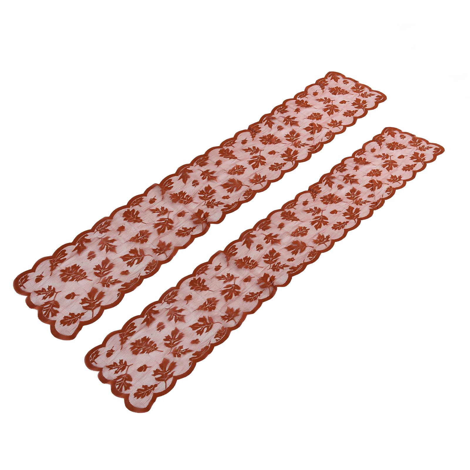 2 Stück Herbst Tischläufer Ahornblattmuster Rostrot Eleganter Stil Heimdekoration für Thanksgiving von Joom DACH