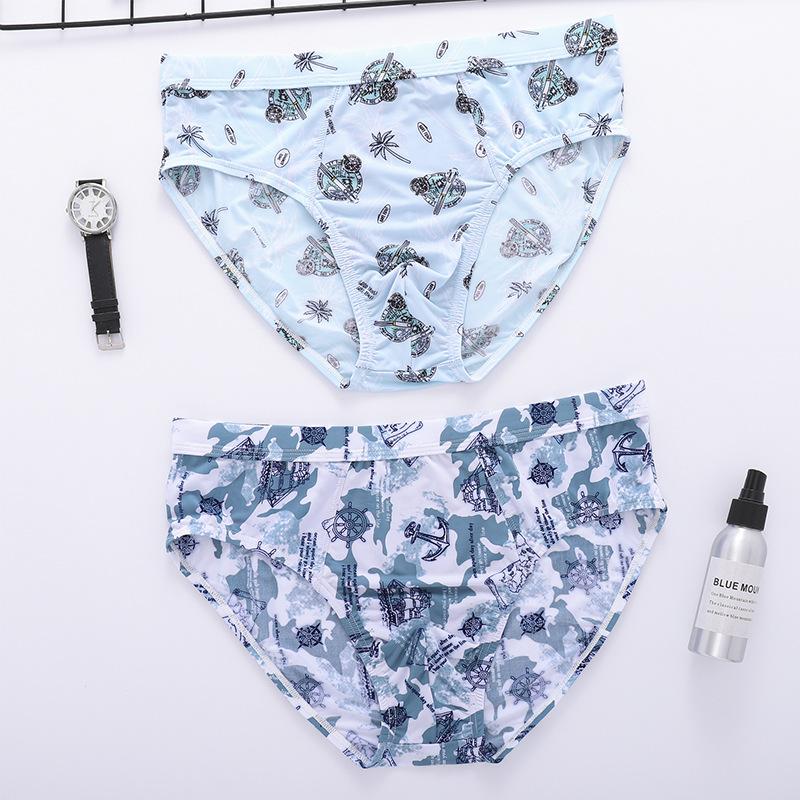 2 Stück Herren Slips Seidige Eis Seide Unterwäsche Sexy Unterhosen Mann Atmungsaktiv Große Größe Slips L XL 2XL 3XL 4XL 5XL 6XL 6XL von Joom DACH