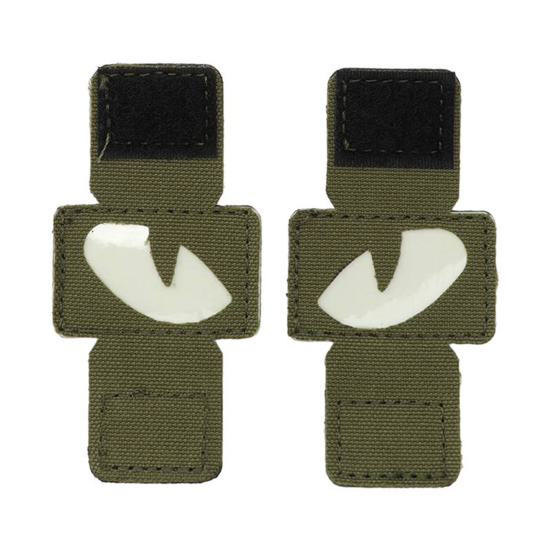 2 Stück Katzenaugen Patch Reflektierendes Klettverschluss-Design Canvas Leuchtender Katzenaugen Patch für Hüte Uniform von Joom DACH