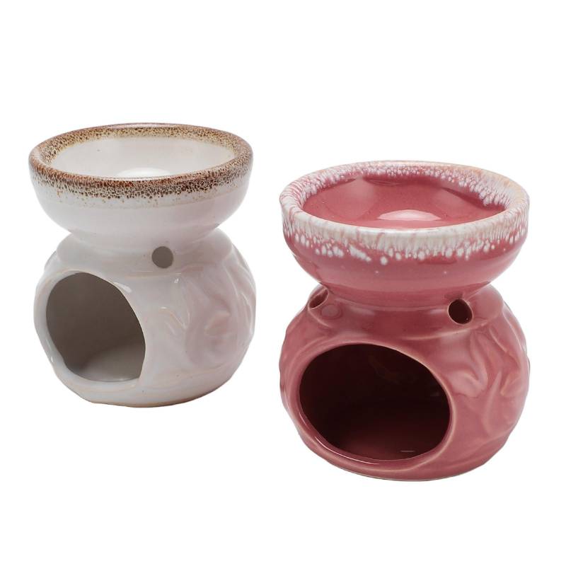 2 Stück Keramik Teelichthalter Wachswärmer Langlebiger Ätherisches Öl Brenner Räucherstäbchen Diffusor von Joom DACH