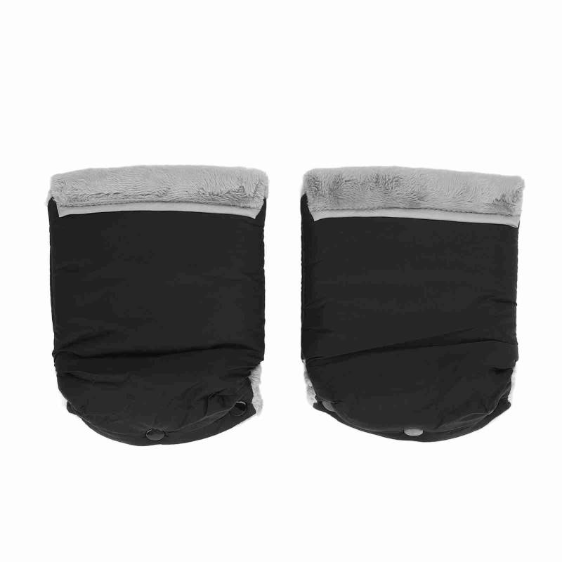 2 Stück Kinderwagen Handmuff Winddichter Kinderwagen Handwärmer Verdickte Aufgeplüschte Winter Anti-Frost Handschuhe schwarz von Joom DACH