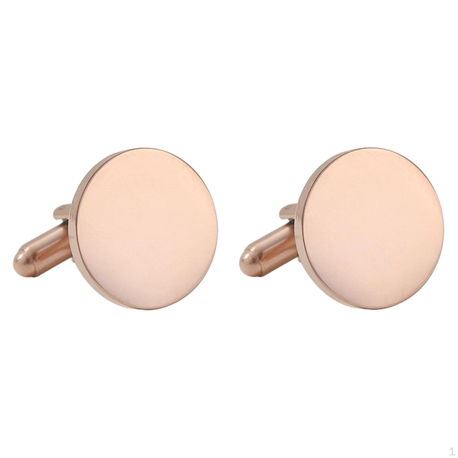 2 Stück Manschettenknöpfe für Herren, Runde Knöpfe für Hemd und Geschäftliche Anlässe rose gold von Joom DACH
