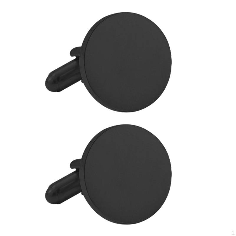 2 Stück Manschettenknöpfe für Herren, Runde Knöpfe für Hemd und Geschäftliche Anlässe schwarz von Joom DACH
