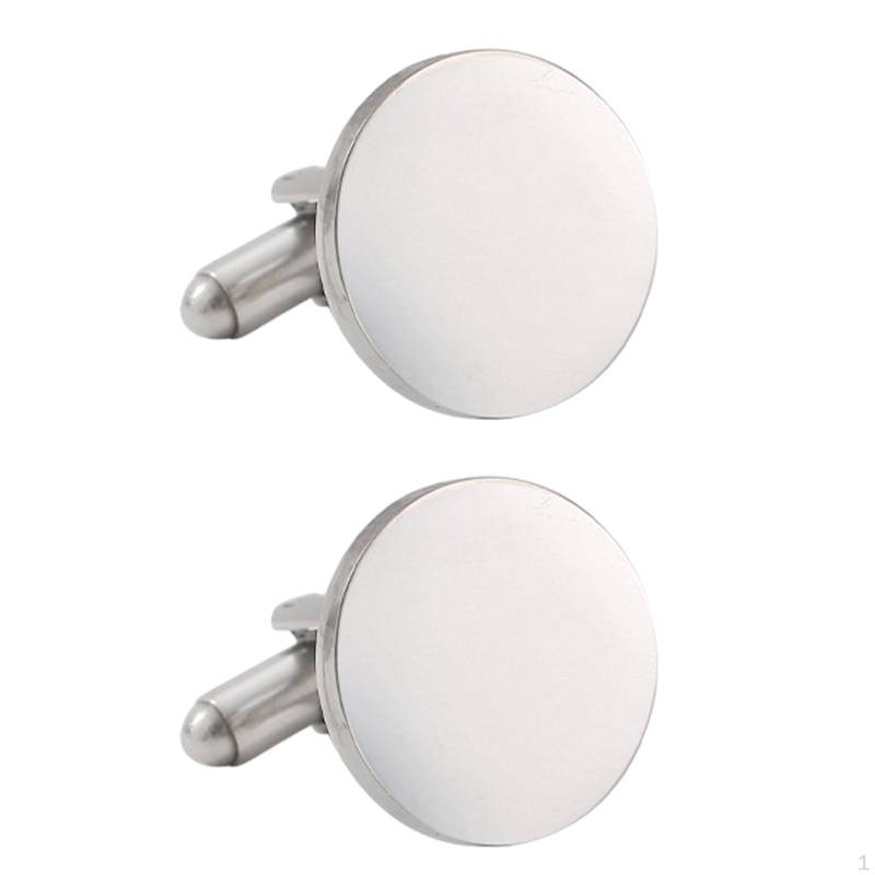 2 Stück Manschettenknöpfe für Herren, Runde Knöpfe für Hemd und Geschäftliche Anlässe silber von Joom DACH