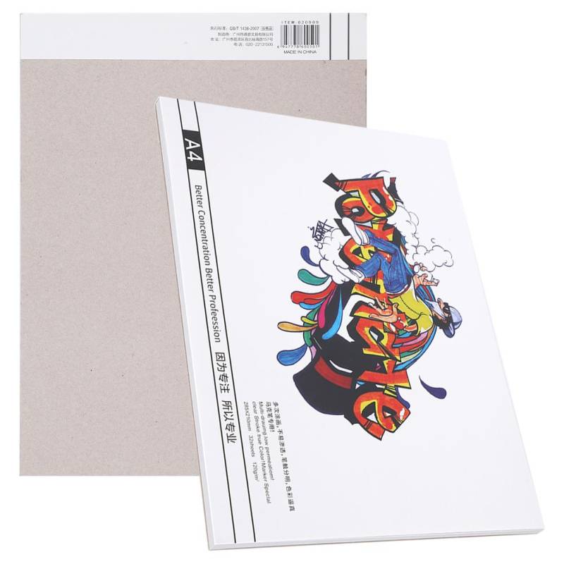 2 Stück Markerblock Spezialbuch A4 Plastikbindung Handgemaltes Papier Malwerkzeuge von Joom DACH