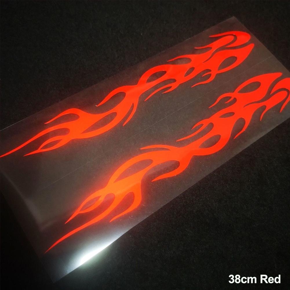 2 Stück Reflektierender Auto Motorrad Aufkleber Flammen Abziehbild Aufkleber Dekoration Abziehbilder Vinyl Wasserdicht 38cm rot von Joom DACH