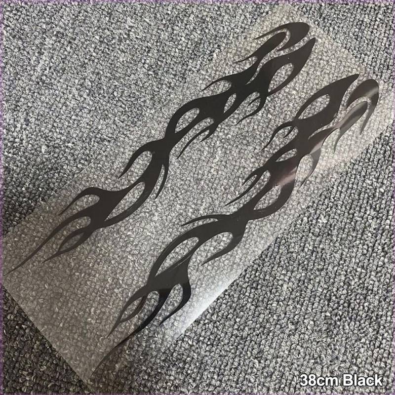 2 Stück Reflektierender Auto Motorrad Aufkleber Flammen Abziehbild Aufkleber Dekoration Abziehbilder Vinyl Wasserdicht 38cm von Joom DACH