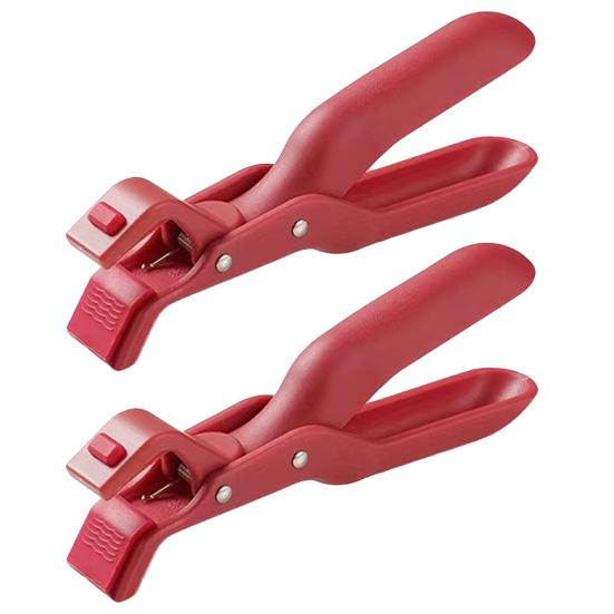 2 Stück Silikon-Verbrühungsschutz-Clip, Heiße Schüssel, Tellergreifer, Multifunktions-Griff, ergonomischer Topf-/Pfannenhalter, Klemmplatte, Hebezange, Küchenbedarf rot von Joom DACH