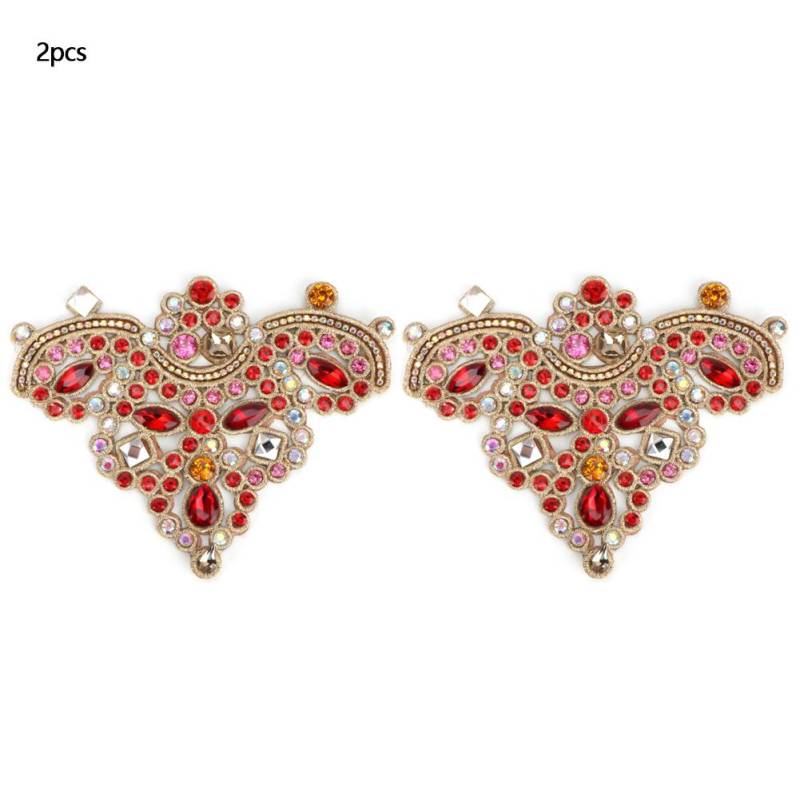 2 Stück Strasskristall Applikation Aufnähen Faux-Perlen Patch für Kleidung Schuhe Tasche (# 5) von Joom DACH