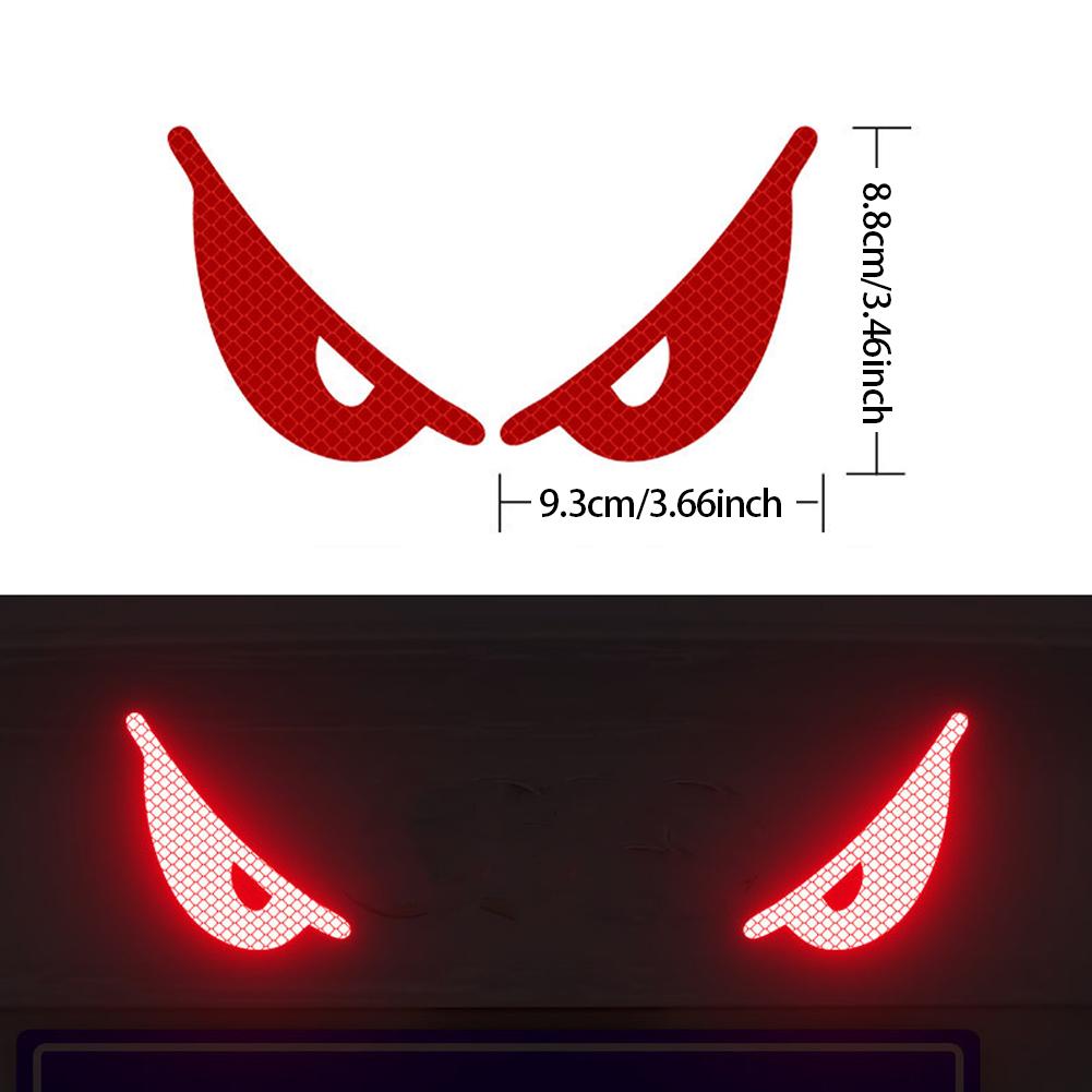 2 Stück Teufelsauge Reflektierende Motorradhelme Aufkleber Nachtlicht Dekor für KTM Honda Auto Reflektierende Aufkleber rot von Joom DACH
