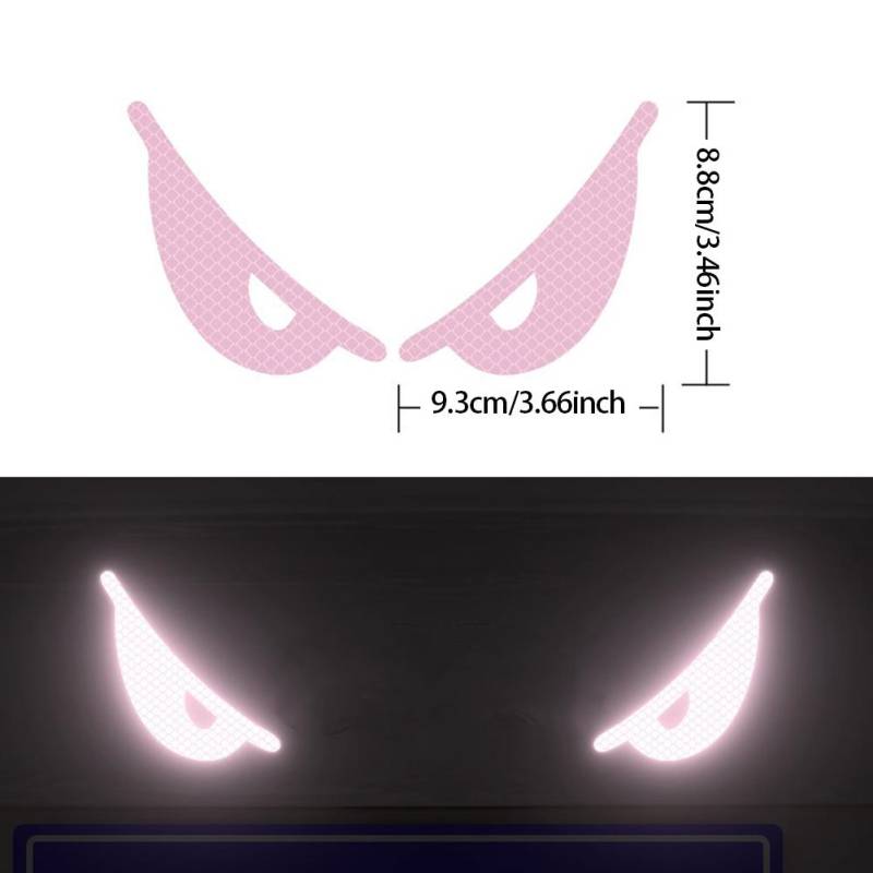 2 Stück Teufelsauge Reflektierende Motorradhelme Aufkleber Nachtlicht Dekor für KTM Honda Auto Reflektierende Aufkleber rosa von Joom DACH
