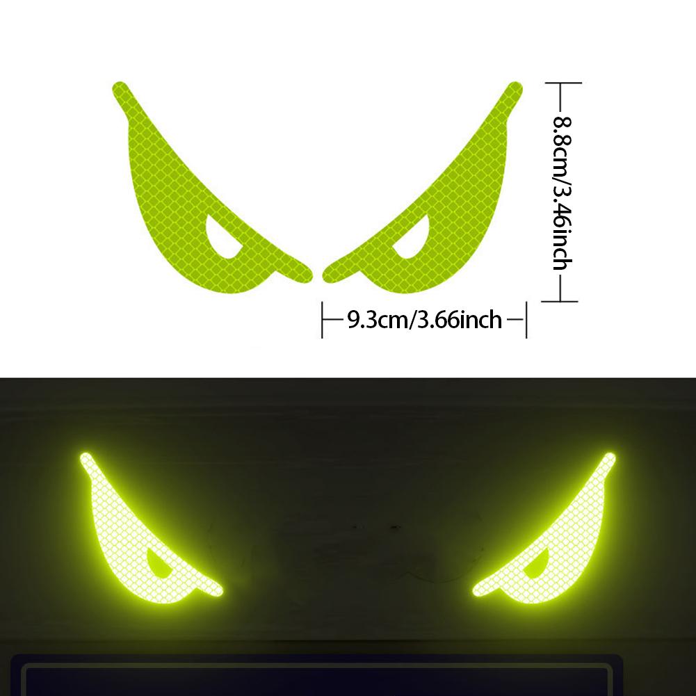 2 Stück Teufelsauge Reflektierende Motorradhelme Aufkleber Nachtlicht Dekor für KTM Honda Auto Reflektierende Aufkleber grün von Joom DACH